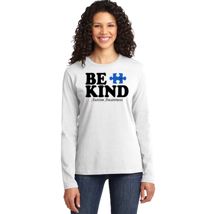 Be Kind Autism Awareness Puzzle Ladies Long Sleeve Shirt