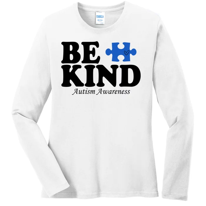 Be Kind Autism Awareness Puzzle Ladies Long Sleeve Shirt