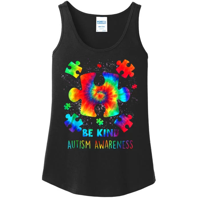 Be Kind Autism Awareness Rainbow Ladies Essential Tank