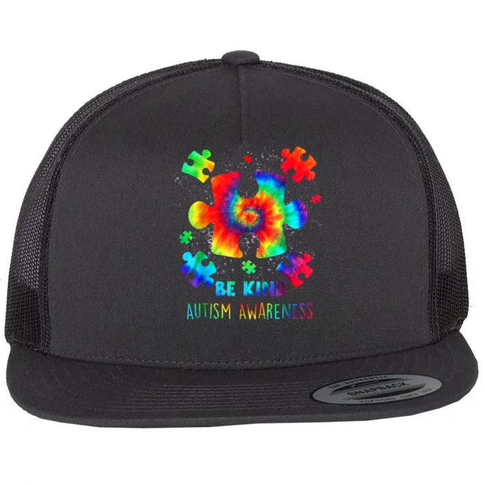 Be Kind Autism Awareness Rainbow Flat Bill Trucker Hat