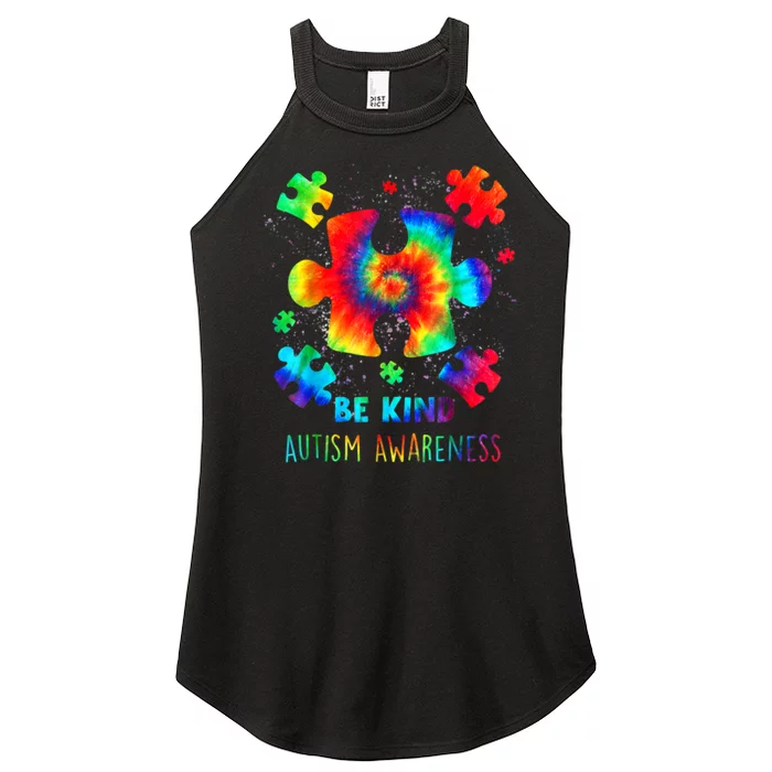 Be Kind Autism Awareness Rainbow Women’s Perfect Tri Rocker Tank