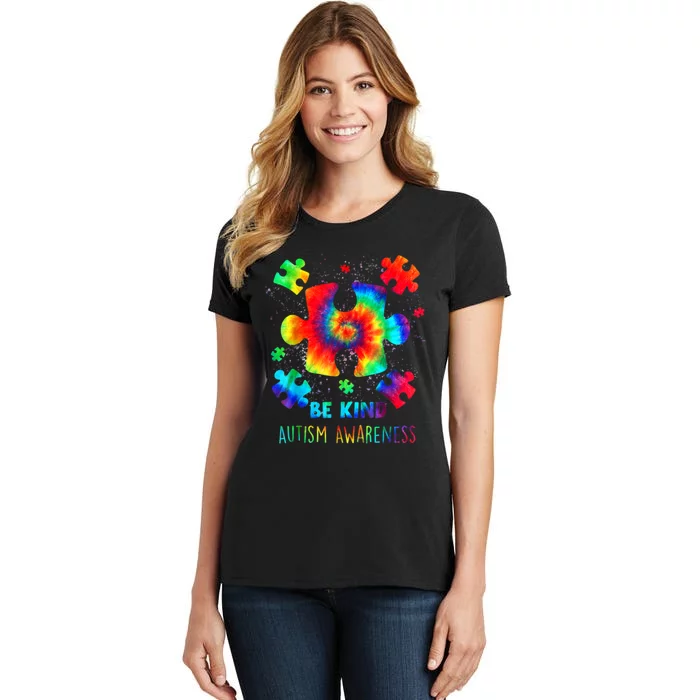 Be Kind Autism Awareness Rainbow Women's T-Shirt