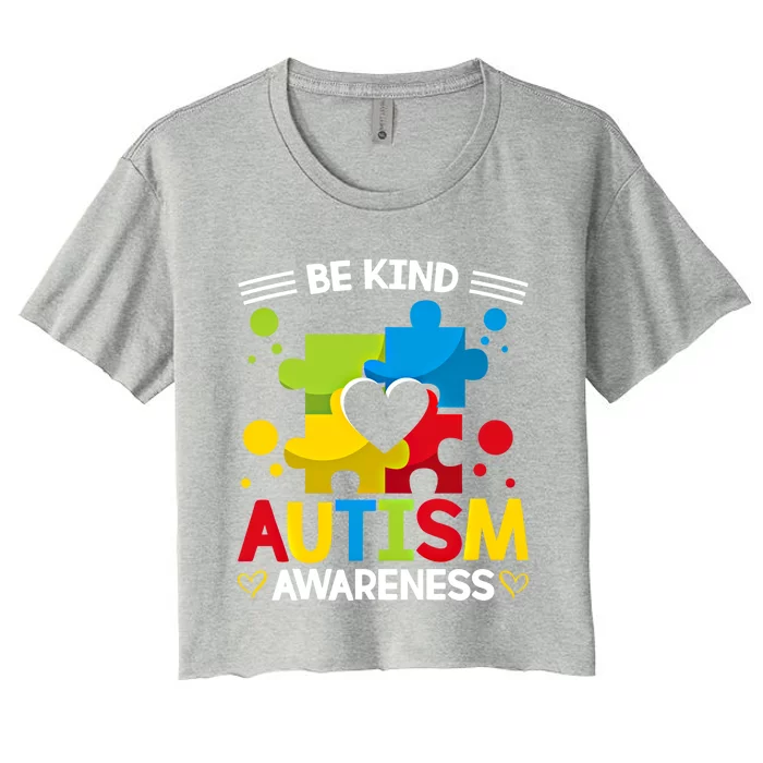 Be Kind Autism Awareness Acceptance Choose Kindness Meaningful Gift Women's Crop Top Tee