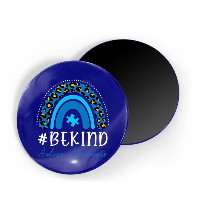 Be Kind Autism Awareness Leopard Rainbow Print Gift Magnet