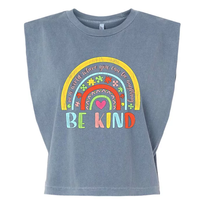 Be Kind Autism Awareness Acceptance Rainbow Choose Kindness Meaningful Gift Garment-Dyed Women's Muscle Tee