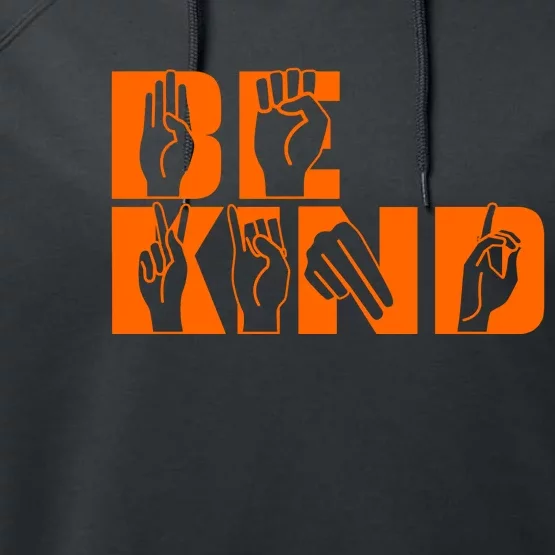 Be Kind ASL Hand Sign Language Performance Fleece Hoodie