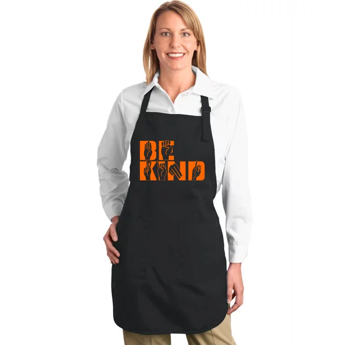 Be Kind ASL Hand Sign Language Full-Length Apron With Pocket