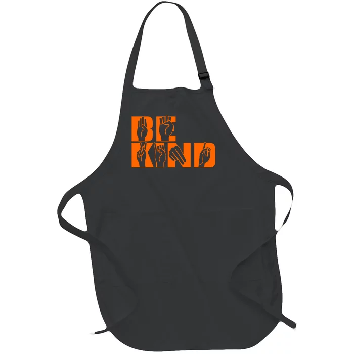 Be Kind ASL Hand Sign Language Full-Length Apron With Pocket