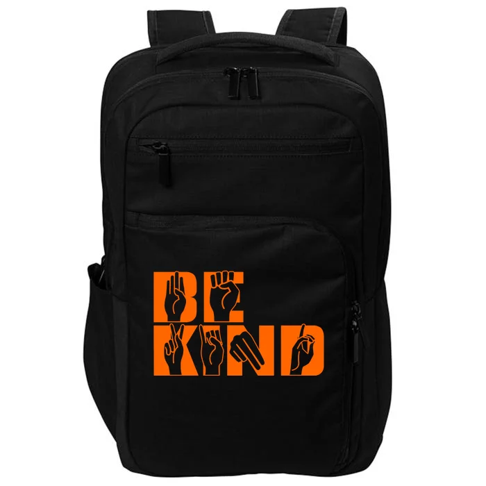 Be Kind ASL Hand Sign Language Impact Tech Backpack