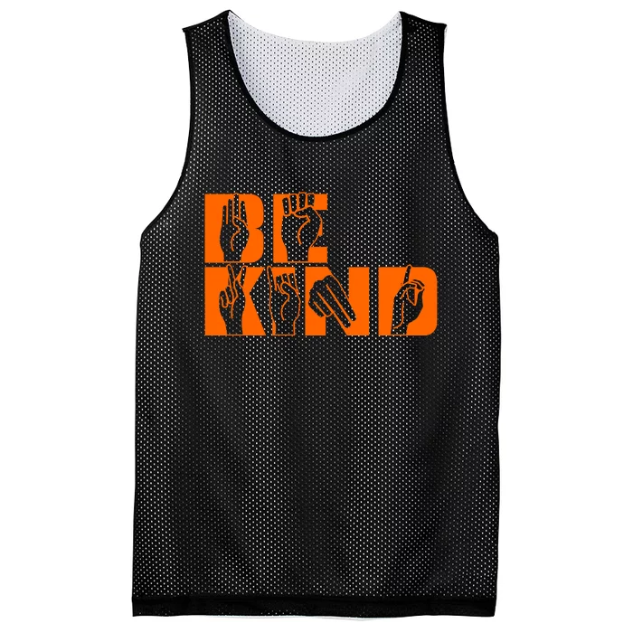 Be Kind ASL Hand Sign Language Mesh Reversible Basketball Jersey Tank