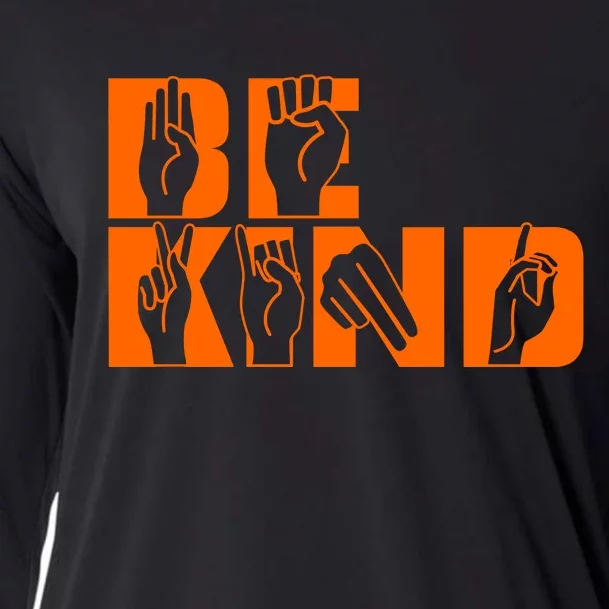 Be Kind ASL Hand Sign Language Cooling Performance Long Sleeve Crew