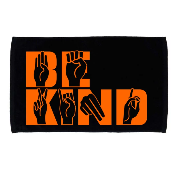 Be Kind ASL Hand Sign Language Microfiber Hand Towel