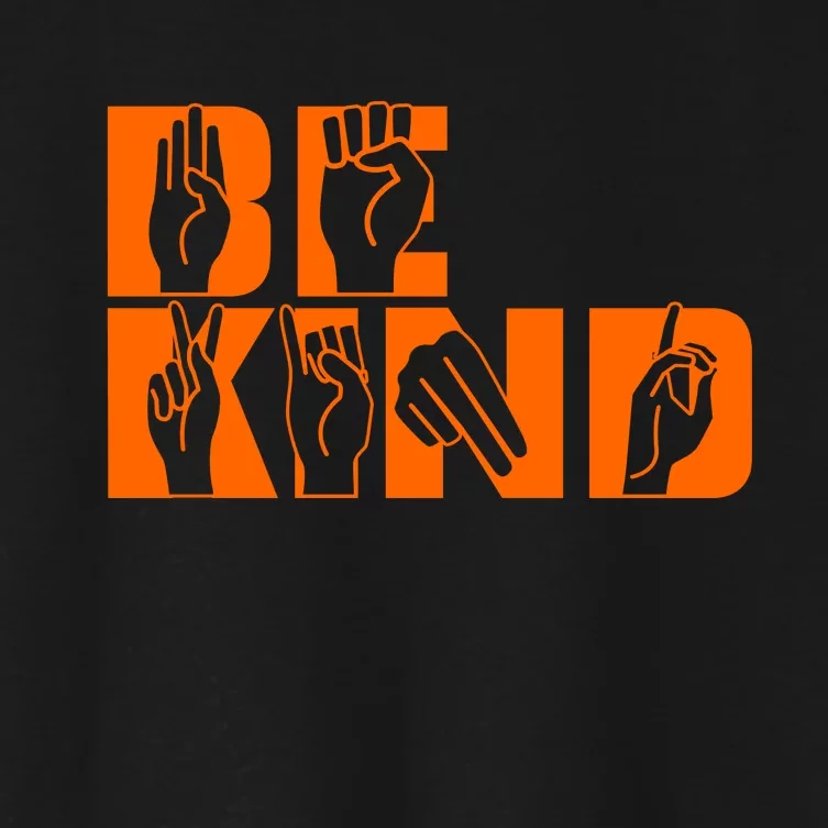 Be Kind ASL Hand Sign Language Women's Crop Top Tee