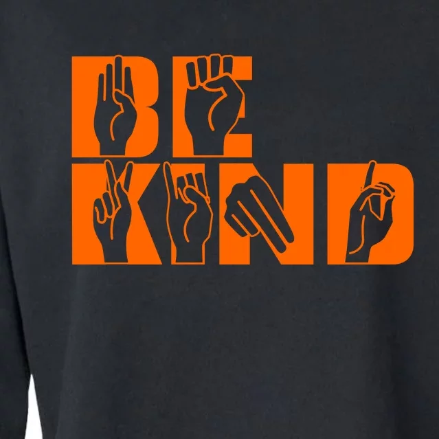 Be Kind ASL Hand Sign Language Cropped Pullover Crew