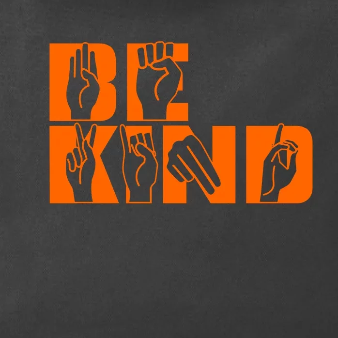 Be Kind ASL Hand Sign Language Zip Tote Bag