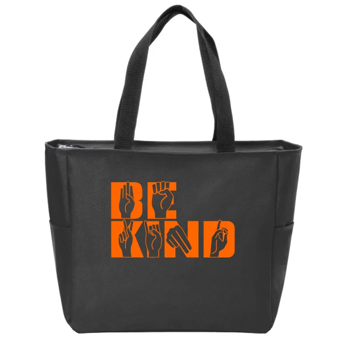 Be Kind ASL Hand Sign Language Zip Tote Bag