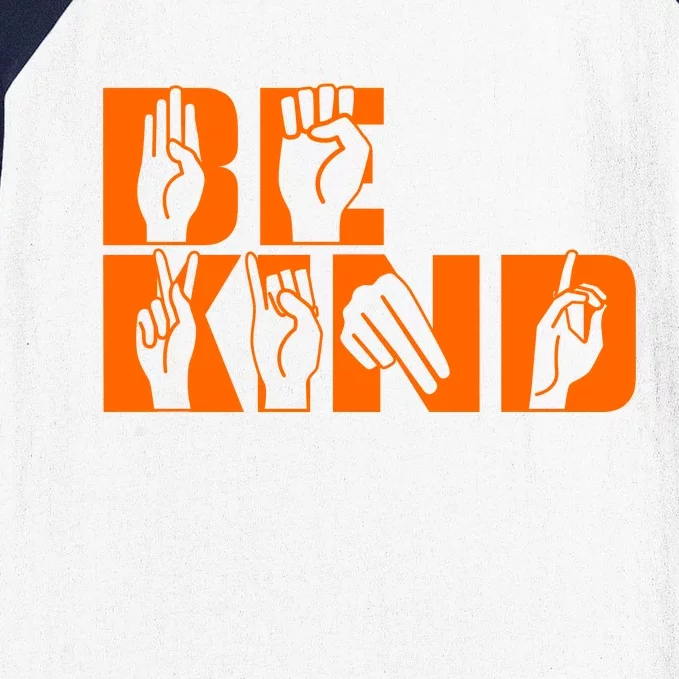 Be Kind ASL Hand Sign Language Baseball Sleeve Shirt