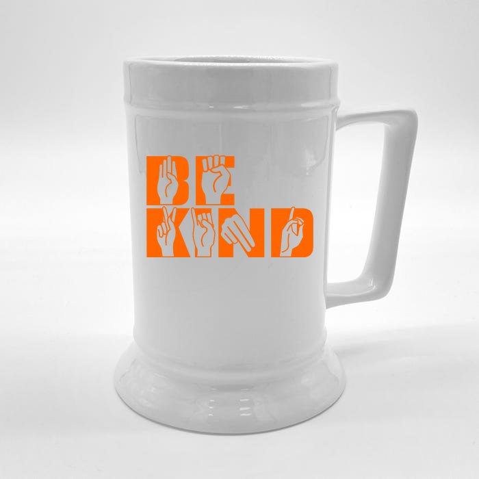 Be Kind ASL Hand Sign Language Front & Back Beer Stein