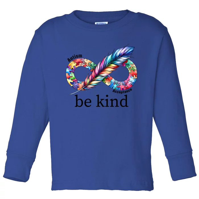 Be Kind Autism Awareness Autism Puzzle Acceptance Great Gift Toddler Long Sleeve Shirt