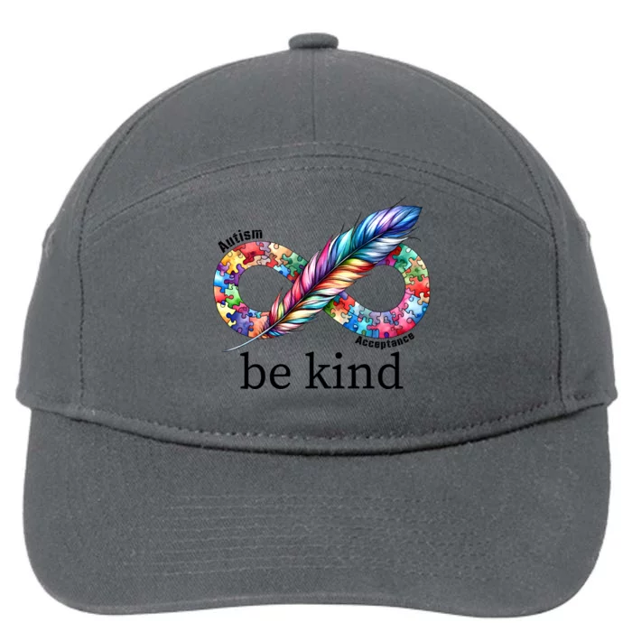 Be Kind Autism Awareness Autism Puzzle Acceptance Great Gift 7-Panel Snapback Hat