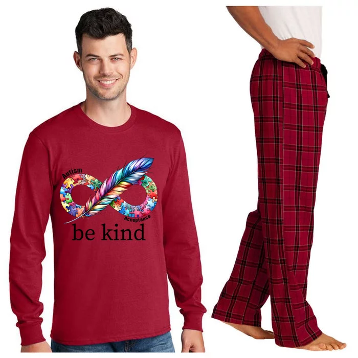 Be Kind Autism Awareness Autism Puzzle Acceptance Great Gift Long Sleeve Pajama Set