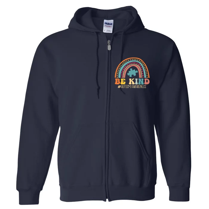 Be Kind Autism Awareness Month For Mom and For Full Zip Hoodie