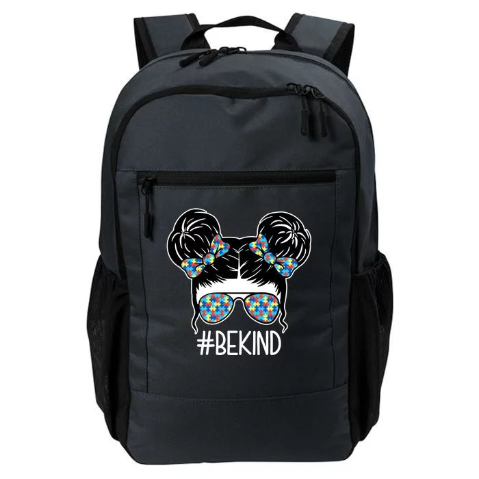 Be Kind Autism Awareness Female Bun Daily Commute Backpack