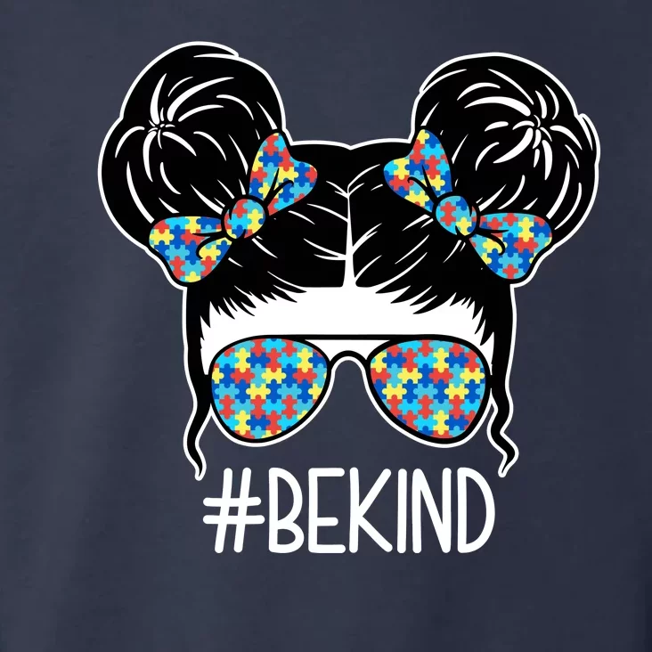 Be Kind Autism Awareness Female Bun Toddler Hoodie