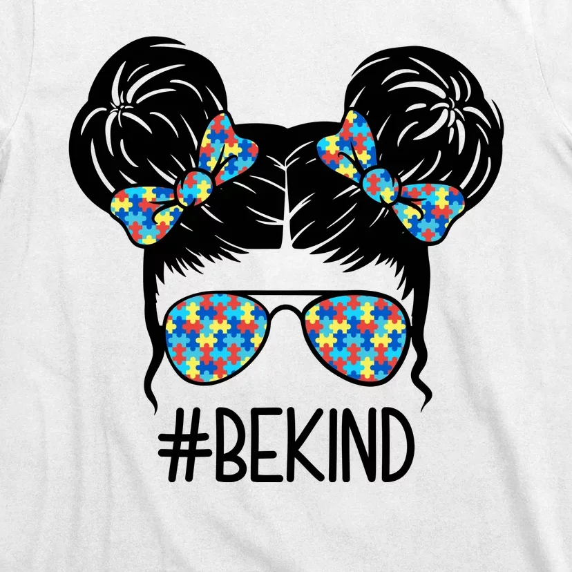 Be Kind Autism Awareness Female Bun T-Shirt