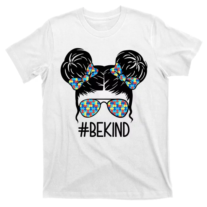 Be Kind Autism Awareness Female Bun T-Shirt