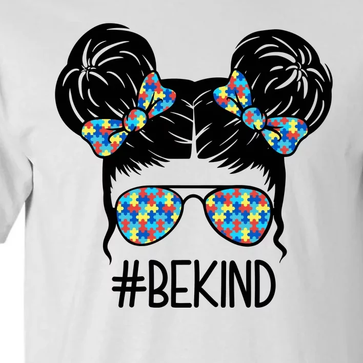 Be Kind Autism Awareness Female Bun Tall T-Shirt