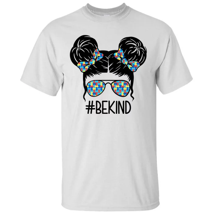 Be Kind Autism Awareness Female Bun Tall T-Shirt