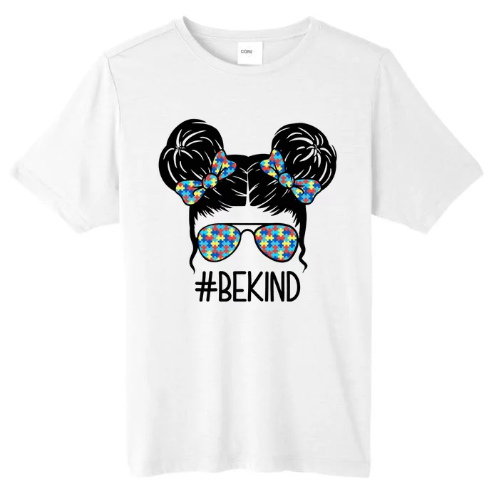 Be Kind Autism Awareness Female Bun ChromaSoft Performance T-Shirt