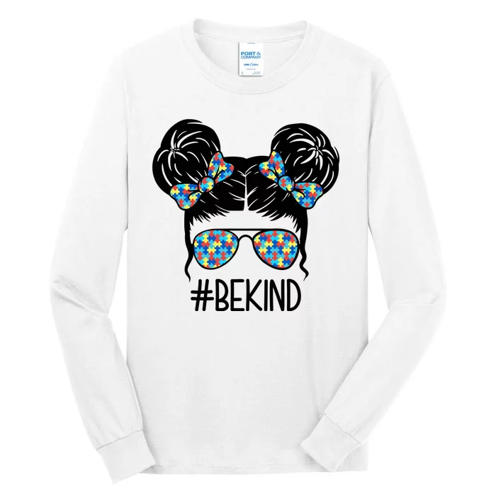 Be Kind Autism Awareness Female Bun Tall Long Sleeve T-Shirt