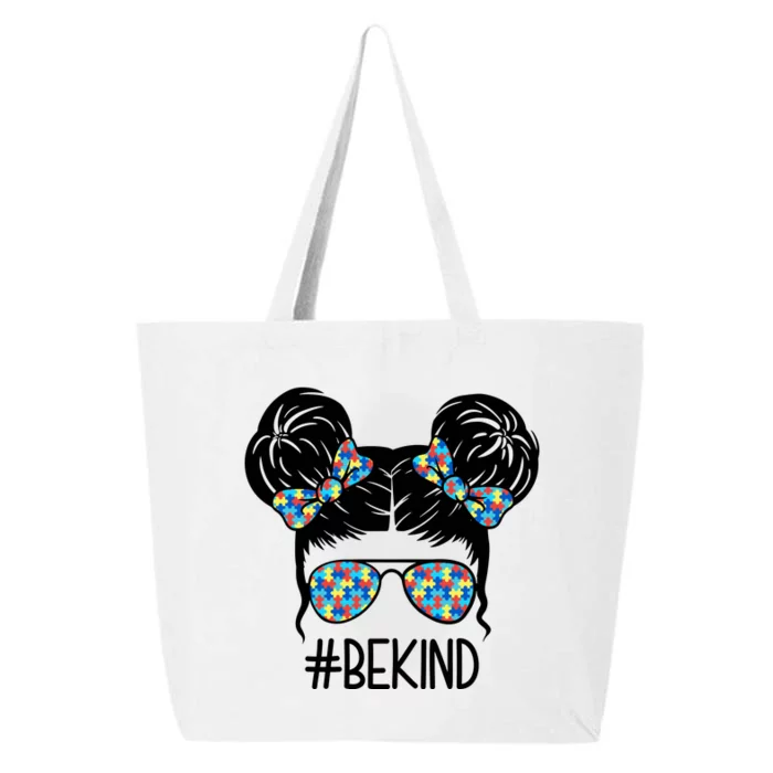 Be Kind Autism Awareness Female Bun 25L Jumbo Tote