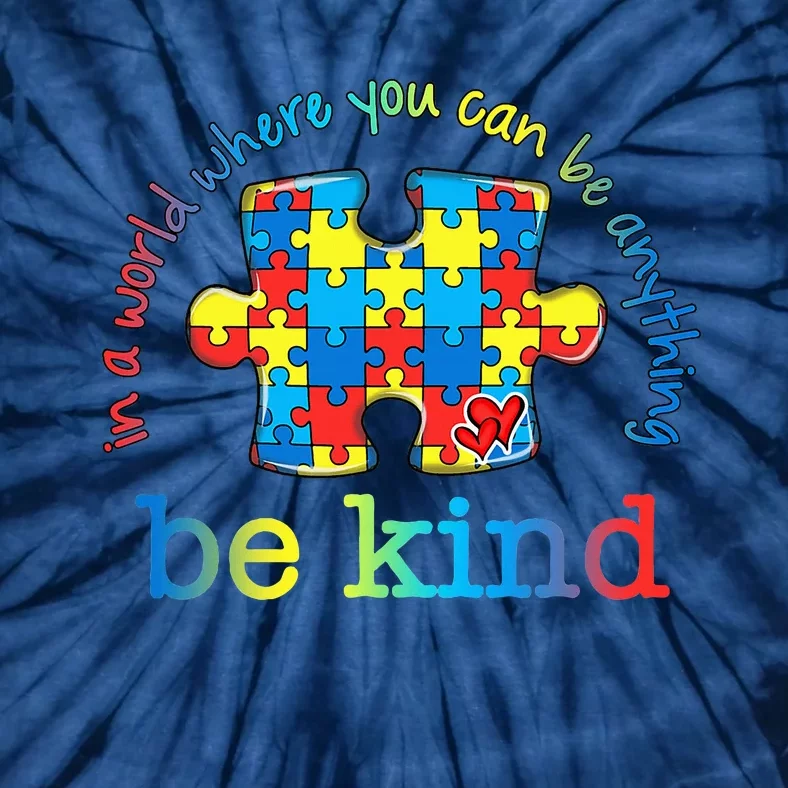 Be Kind Autism Awareness Puzzle Rainbow Choose Kindness Tie-Dye T-Shirt