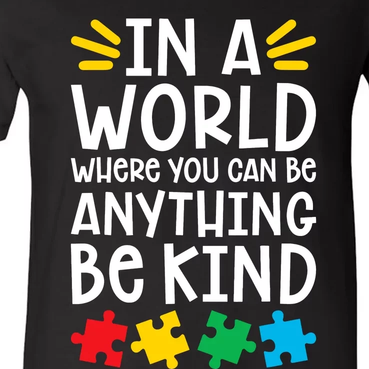 Be Kind Autism V-Neck T-Shirt