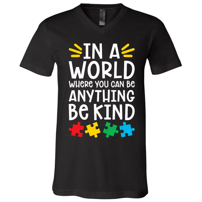 Be Kind Autism V-Neck T-Shirt