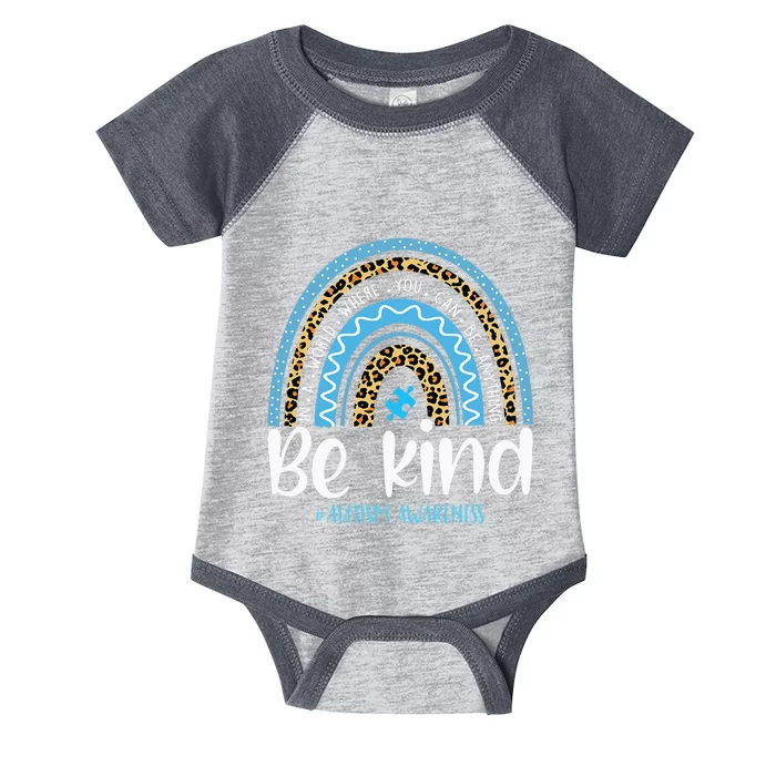 Be Kind Autism Awareness Leopard Rainbow Choose Kindness Infant Baby Jersey Bodysuit