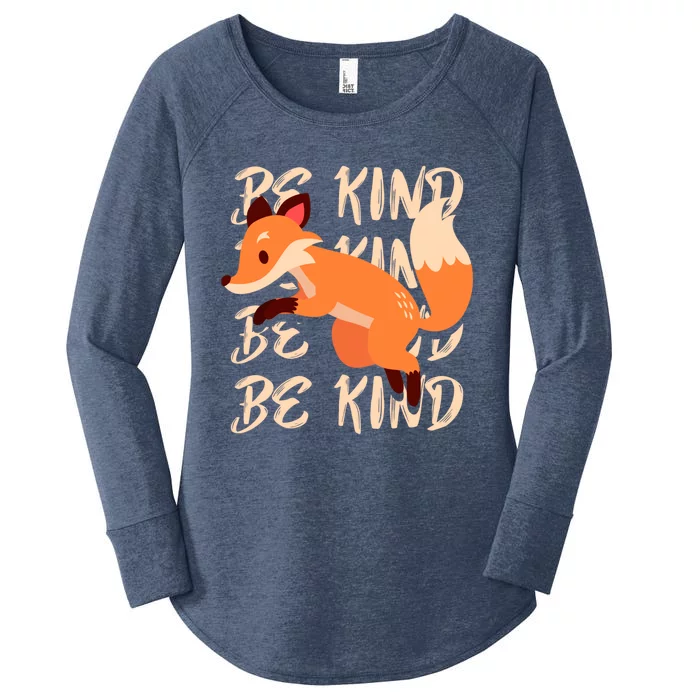 Be Kind Animal Fox Drawing Art World Kindness Day Great Gift Women's Perfect Tri Tunic Long Sleeve Shirt