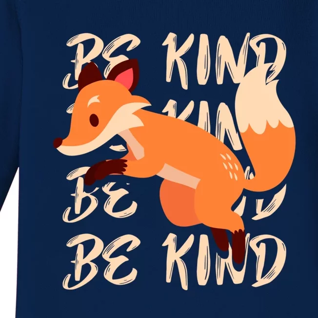 Be Kind Animal Fox Drawing Art World Kindness Day Great Gift Baby Long Sleeve Bodysuit