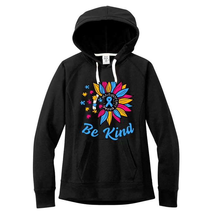 Be Kind Autism Awareness Sunflower Autism Mom Wo Women's Fleece Hoodie