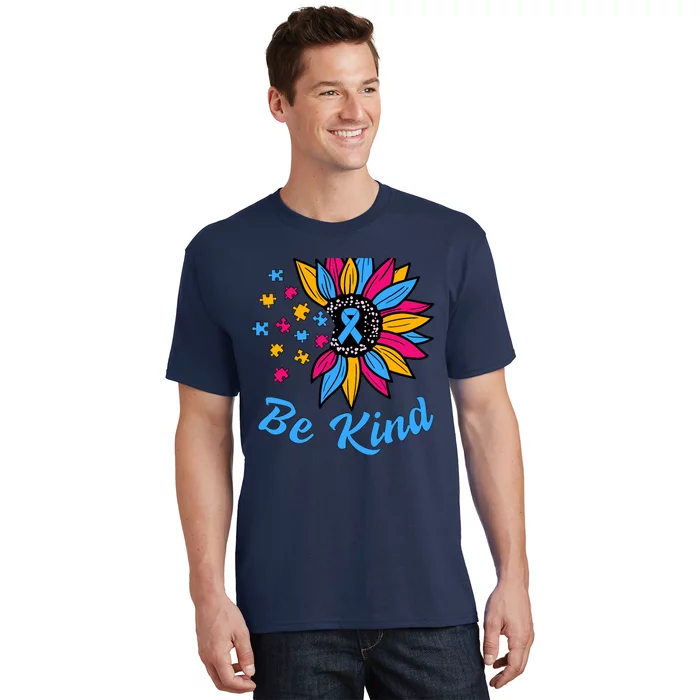 Be Kind Autism Awareness Sunflower Autism Mom Wo T-Shirt