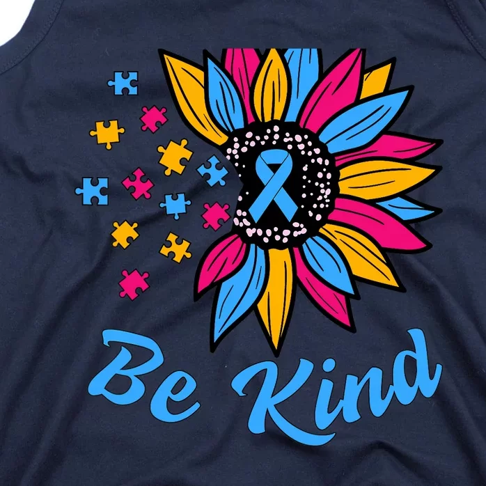 Be Kind Autism Awareness Sunflower Autism Mom Wo Tank Top