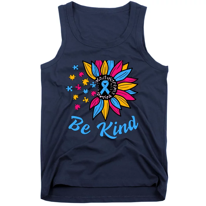 Be Kind Autism Awareness Sunflower Autism Mom Wo Tank Top