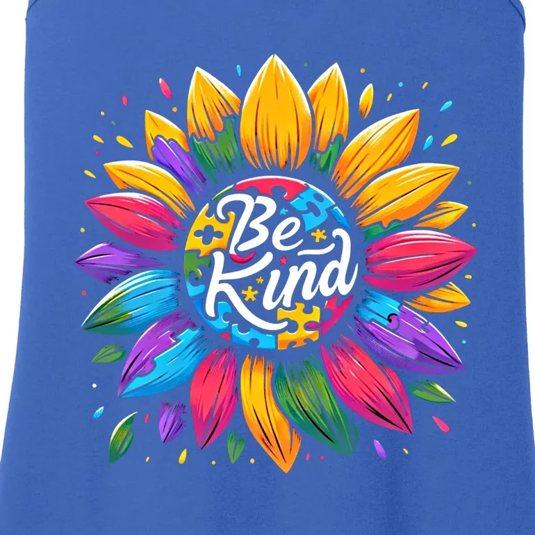 Be Kind Autism Awareness Gift Sunflower Cool Gift Ladies Essential Tank