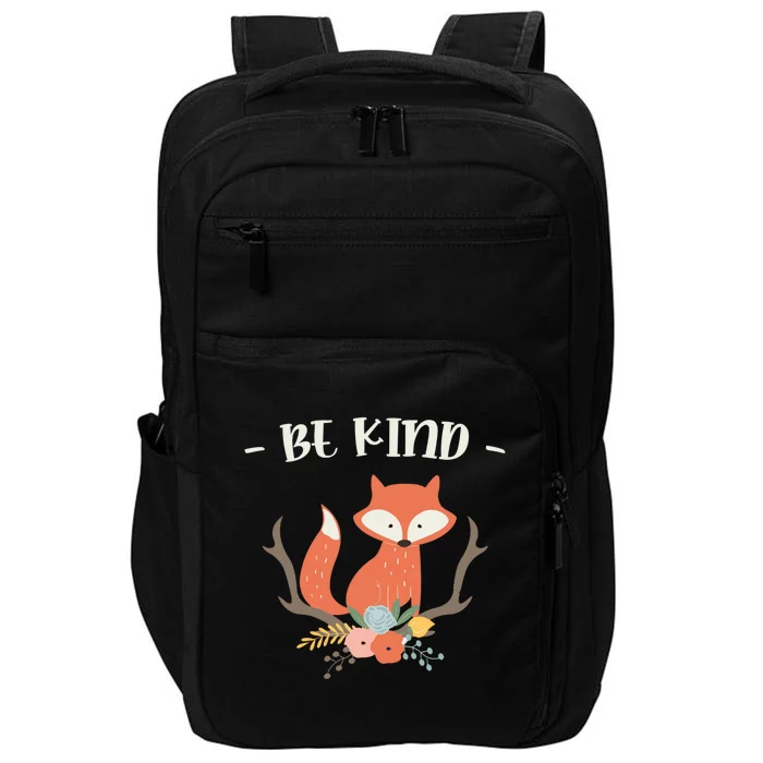 Be Kind Animal Fox Drawing Art World Kindness Day Gift Impact Tech Backpack