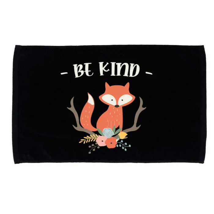 Be Kind Animal Fox Drawing Art World Kindness Day Gift Microfiber Hand Towel