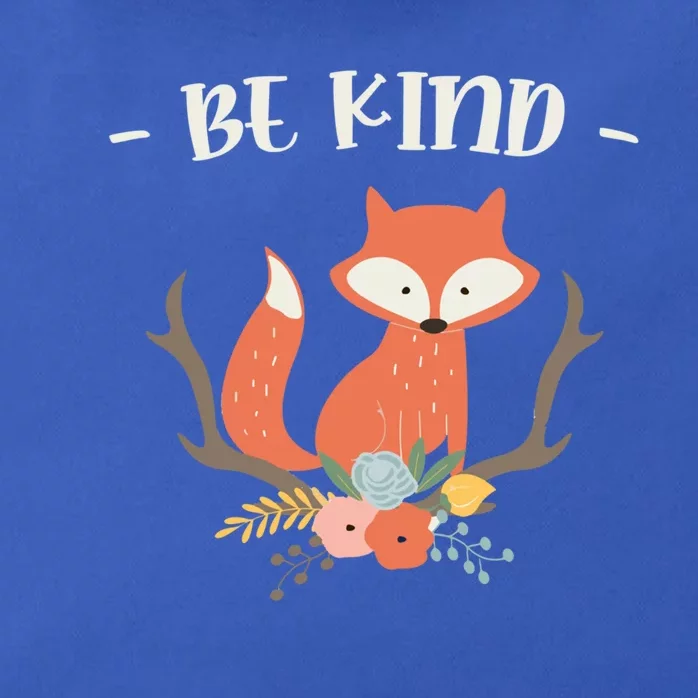 Be Kind Animal Fox Drawing Art World Kindness Day Gift Zip Tote Bag