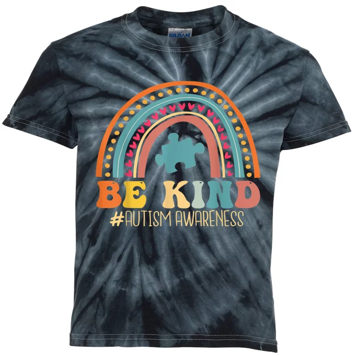 Be Kind Autism Awareness Month For Mom and For K.i.d.s Kids Tie-Dye T-Shirt